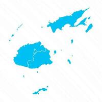 Flat Design Map of Fiji With Details vector