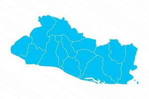 Flat Design Map of El Salvador With Details vector