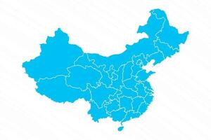 Flat Design Map of China With Details vector