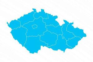 Flat Design Map of Czech Republic With Details vector