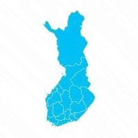 Flat Design Map of Finland With Details vector