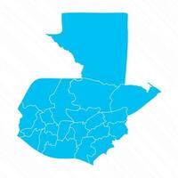 Flat Design Map of Guatemala With Details vector