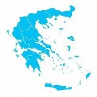 Flat Design Map of Greece With Details vector