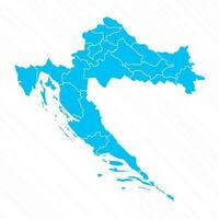 plano diseño mapa de Croacia con detalles vector