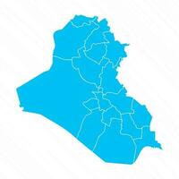 Flat Design Map of Iraq With Details vector