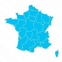 Flat Design Map of France With Details vector