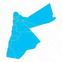 Flat Design Map of Jordan With Details vector