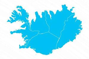 Flat Design Map of Iceland With Details vector