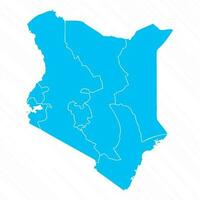 Flat Design Map of Kenya With Details vector