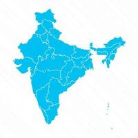 plano diseño mapa de India con detalles vector