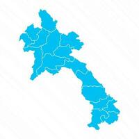 Flat Design Map of Laos With Details vector