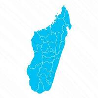 Flat Design Map of Madagascar With Details vector