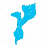 Flat Design Map of Mozambique With Details vector