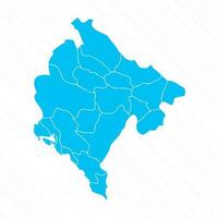 plano diseño mapa de montenegro con detalles vector