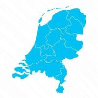 Flat Design Map of Netherlands With Details vector