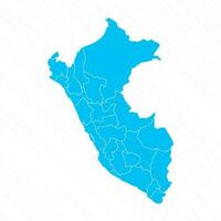 Flat Design Map of Peru With Details vector