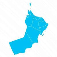 Flat Design Map of Oman With Details vector