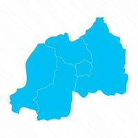 Flat Design Map of Rwanda With Details vector