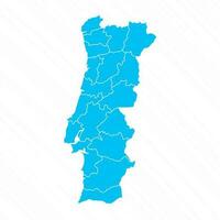 Flat Design Map of Portugal With Details vector