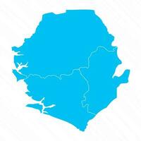 Flat Design Map of Sierra Leone With Details vector