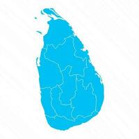 Flat Design Map of Sri Lanka With Details vector