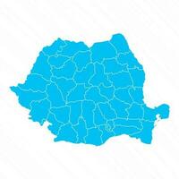 Flat Design Map of Romania With Details vector