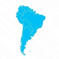 Flat Design Map of South America With Details vector