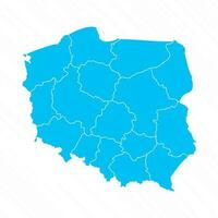 Flat Design Map of Poland With Details vector