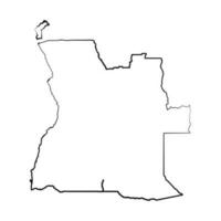 Hand Drawn Lined Angola Simple Map Drawing vector