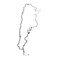 Hand Drawn Lined Argentina Simple Map Drawing vector