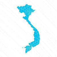 Flat Design Map of Vietnam With Details vector