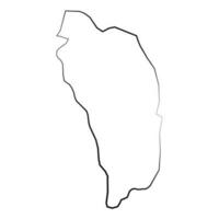 Hand Drawn Lined Dominica Simple Map Drawing vector