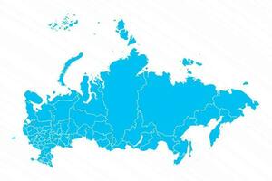Flat Design Map of Russia With Details vector