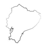 Hand Drawn Lined Ecuador Simple Map Drawing vector