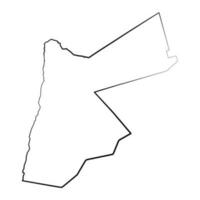 Hand Drawn Lined Jordan Simple Map Drawing vector