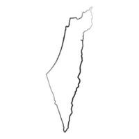 Hand Drawn Lined Israel Simple Map Drawing vector