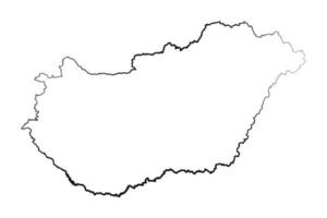 Hand Drawn Lined Hungary Simple Map Drawing vector