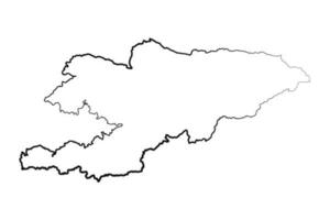 Hand Drawn Lined Kyrgyzstan Simple Map Drawing vector