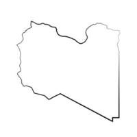 Hand Drawn Lined Libya Simple Map Drawing vector