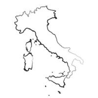 Hand Drawn Lined Italy Simple Map Drawing vector