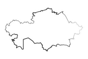 Hand Drawn Lined Kazakhstan Simple Map Drawing vector