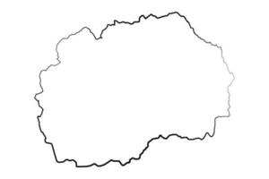 Hand Drawn Lined Macedonia Simple Map Drawing vector