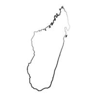 Hand Drawn Lined Madagascar Simple Map Drawing vector