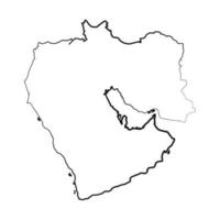 Hand Drawn Lined Middle East Simple Map Drawing vector