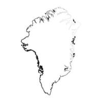 Hand Drawn Lined Greenland Simple Map Drawing vector