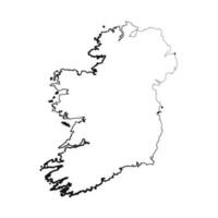 Hand Drawn Lined Ireland Simple Map Drawing vector