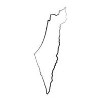 Hand Drawn Lined Palestine Simple Map Drawing vector