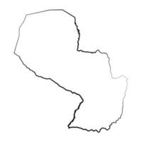 Hand Drawn Lined Paraguay Simple Map Drawing vector