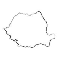 Hand Drawn Lined Romania Simple Map Drawing vector