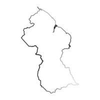 Hand Drawn Lined Guyana Simple Map Drawing vector